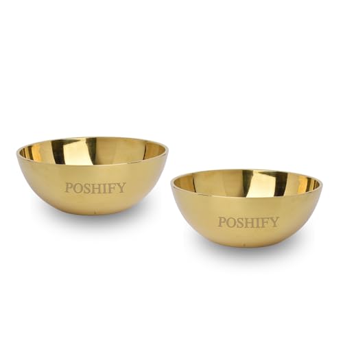 POSHIFY Heavy Brass Katori (Pack of 2) - Elegant Heavy Brass Katori for Puja Rituals, Luxury Home Decor, and Spiritual Growth - Image 1
