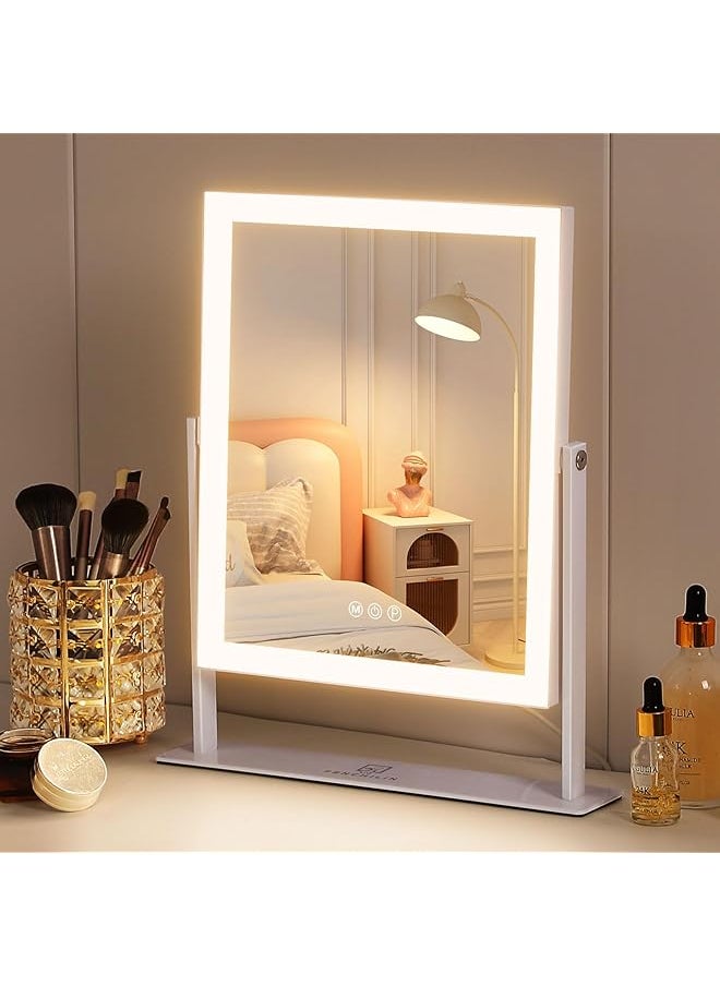 The Bros Vanity Mirror with Lights Light Strip Makeup Mirror 3 Color Modes Makeup Mirror with Lights Hollywood Mirror Smart Touch Control 10X Magnification 360°Rotation  - Image 1