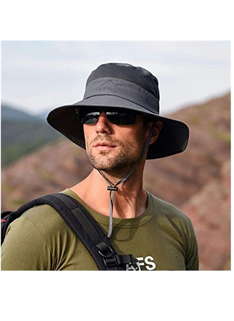 SYOSI Fishing Hat for Men Women Outdoor UV Sun Protection Wide Brim Hat with Face Cover Neck Flap  - Image 2