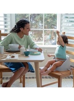 ingenuity My Spot Easy-Clean Booster Seat – Easy to Clean, Lightweight, Attaches to Most Chairs, Grey (6–36 Months)  - Image 2