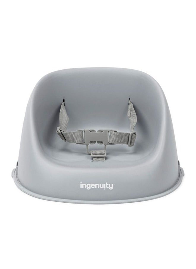 ingenuity - My Spot Easy-Clean Booster Seat – Easy to Clean, Lightweight, Attaches to Most Chairs, Grey (6–36 Months) - Image 1