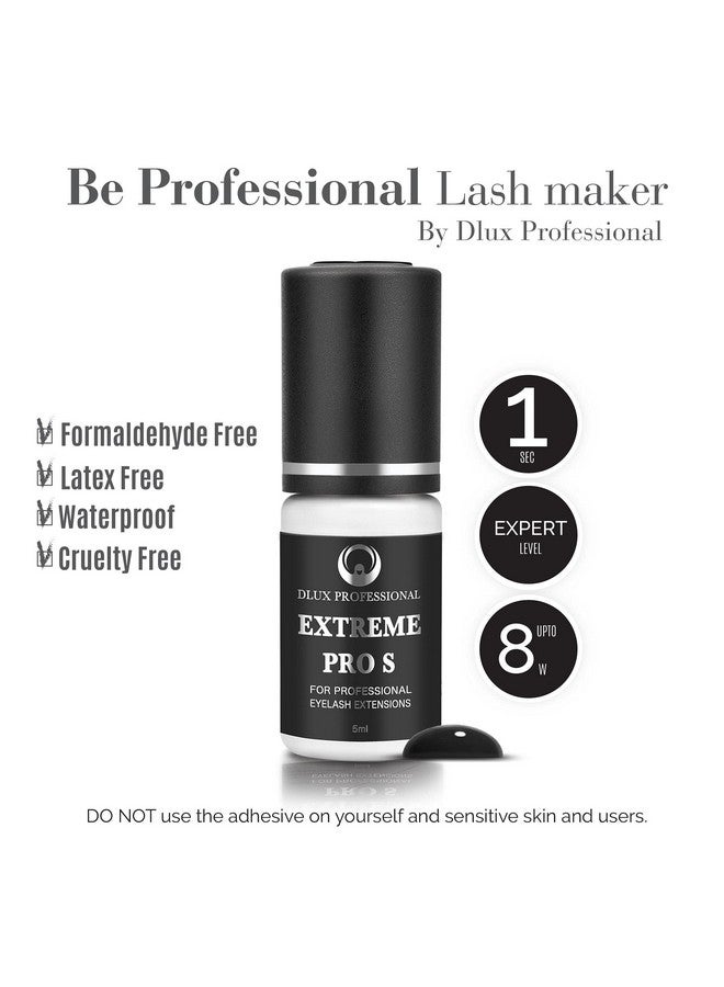 DLUX PROFESSIONAL Eyelash Extension Glue For Professionals 8 Weeks Retention 1 Sec Drying Time Latex Free Semi Permanent Individual & Volume Lash Extension Glue - Image 2