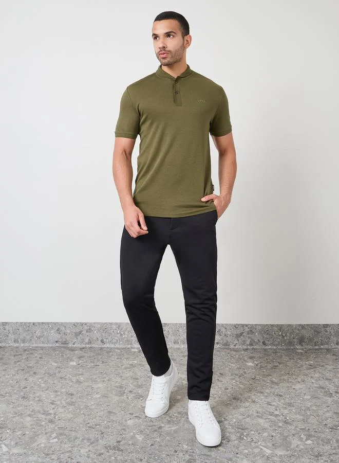 Styli Luxe Supima Cotton Baseball Collar Regular Polo