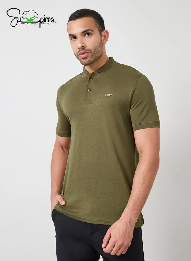 Styli Luxe Supima Cotton Baseball Collar Regular Polo