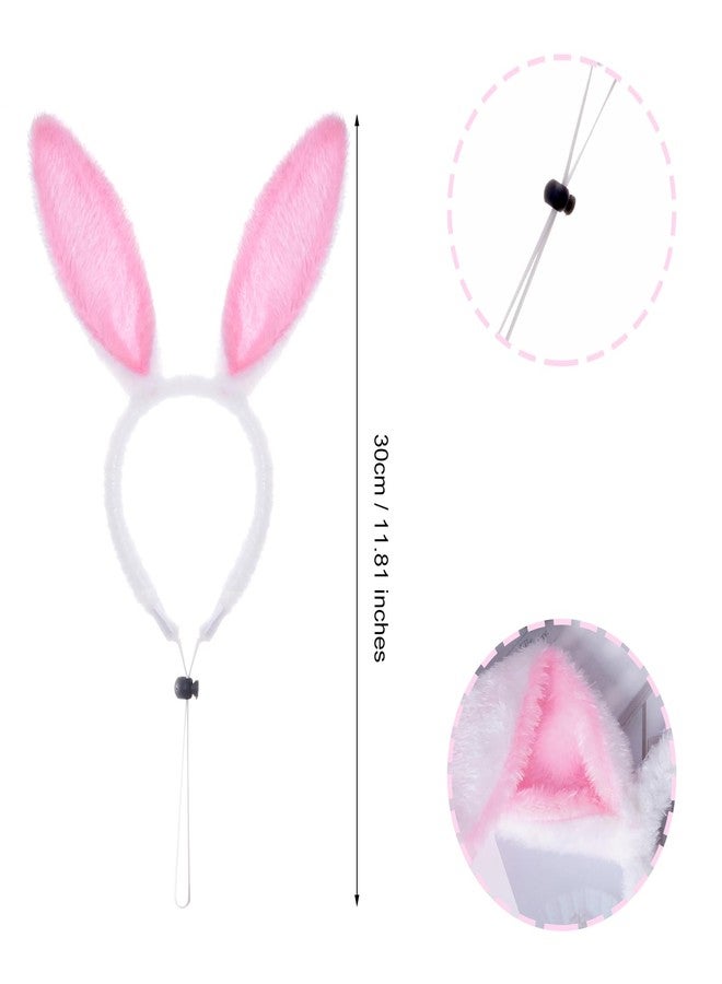 cnomg Easter Dog Bunny Costumes Bunny Ears Headband Buffalo Plaid Bandana for Small Medium Large Dogs (Pink Happy Easter) - Image 2