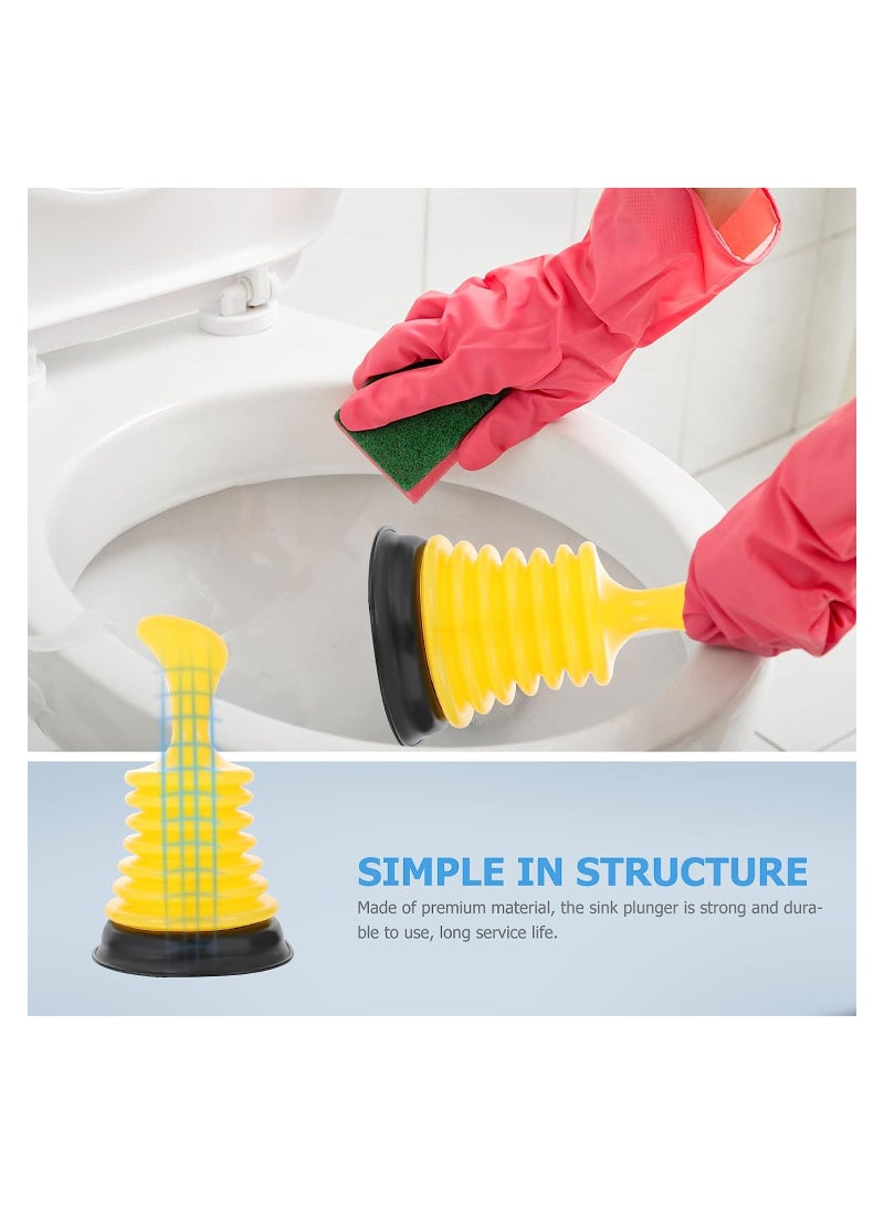 KASTWAVE Mini Sink Plunger with Short Handle, Kitchen Drain Plunger, Strong Suction Power to Unclog Slow Sinks, Drains, Tubs, Showers, Yellow 2-Pack - Image 3
