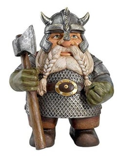 SYOSI Viking Victor Norse Dwarf Gnome Statue Door Greeting Nordic Dwarf Warriors Garden Gnome Figurines Ornaments Sculpture Color Decoration for Indoor Outdoor Patio Lawn Home Yard Decor Porch Mini Size  - Image 1