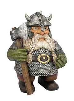 SYOSI Viking Victor Norse Dwarf Gnome Statue Door Greeting Nordic Dwarf Warriors Garden Gnome Figurines Ornaments Sculpture Color Decoration for Indoor Outdoor Patio Lawn Home Yard Decor Porch Mini Size  - Image 2