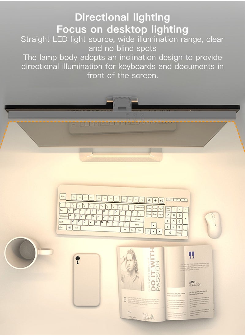 Sharpdo - Computer Monitor Light LED Dimmable Screen Light Bar Touch Control USB Powered Screen Bar with Stepless Dimming Eye Caring Anti-Glare Screen Light Monitor Lamp - Image 1