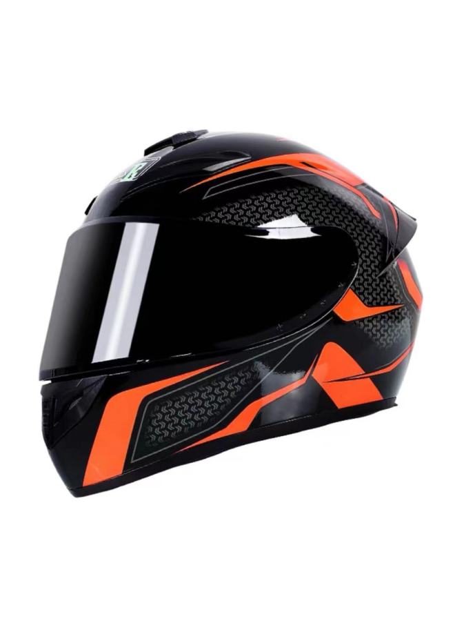 Full-face Cycling Helmet Black Orange Arrow Black Mirror Edition