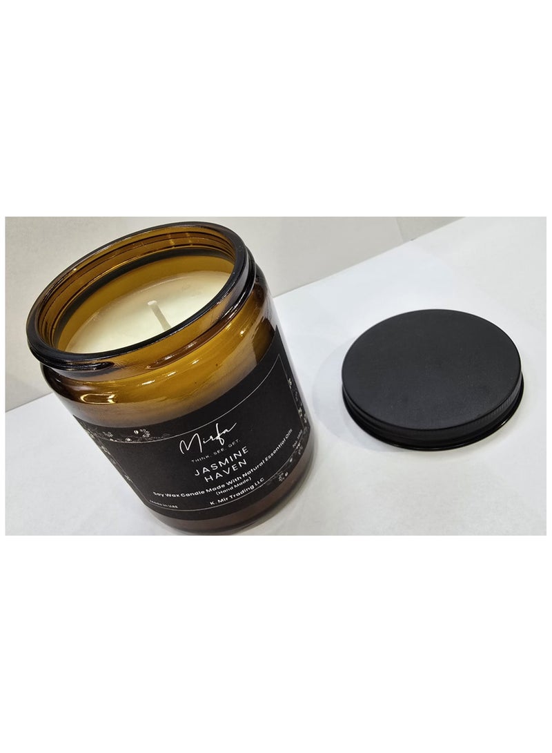 مرفا شمعة معطرة في وعاء زجاجي - عبق الياسمين - Image 1