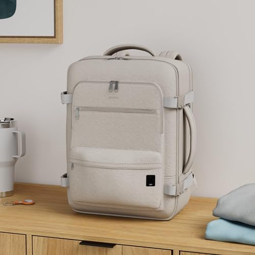 WANDF Travel Backpack For Spirit Airlines Personal Item Bag 18x14x8 with Wet Pocket, 17 Inch Laptop Backpack for Men Women（White） - Image 2
