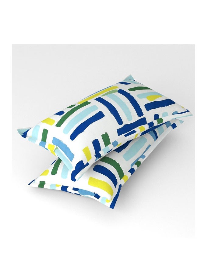 BSB HOME Premium Glace Cotton 180 TC King Fitted Bedsheet Set  with 2 Pillow Covers 183x198 +25  Cms – Multicolor 72*78+10 Inch  - Image 5