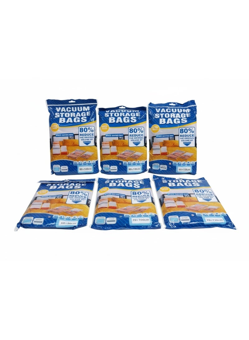 BS B&S Vacuum Storage Bag 6pc Set with Hand Pump - Image 2