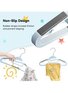 Red Dot Gift 50 Pack of Non-Slip Kids Hangers, Plastic Hangers, S-Slide 12″ (30cm) with 360° Swivel Hook Space Saving for Children Closet.  - Image 3