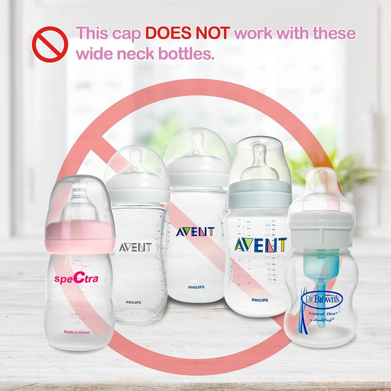 Nenesupply Travel Cap for Narrow Neck Feeding Bottle. Replace Dr Brown Travel Cap Dr Brown Cap and Medela Cap Bottle Cap for Dr Brown Bottle Dr Browns Bottle Medela Bottle Evenflow Bottle Ameda Bottle - Image 3
