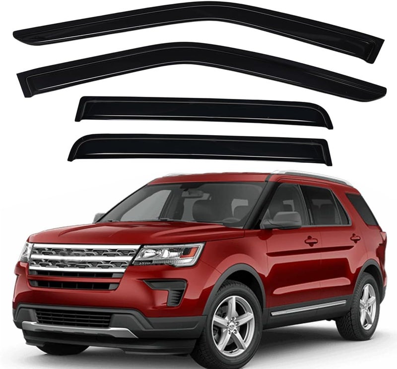 Lightronic WV94293 Tape-on Window Visors Rain Guards Smoke Tint 4PCS Set for 2011-2019 Ford Explorer - Image 3