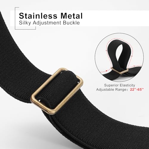 SANSTHS Buckle-Free Elastic Women Belt for Jeans Without Buckle, Comfortable Invisible Belt No Bulge No Hassle (Black, Plus Size) - Image 2
