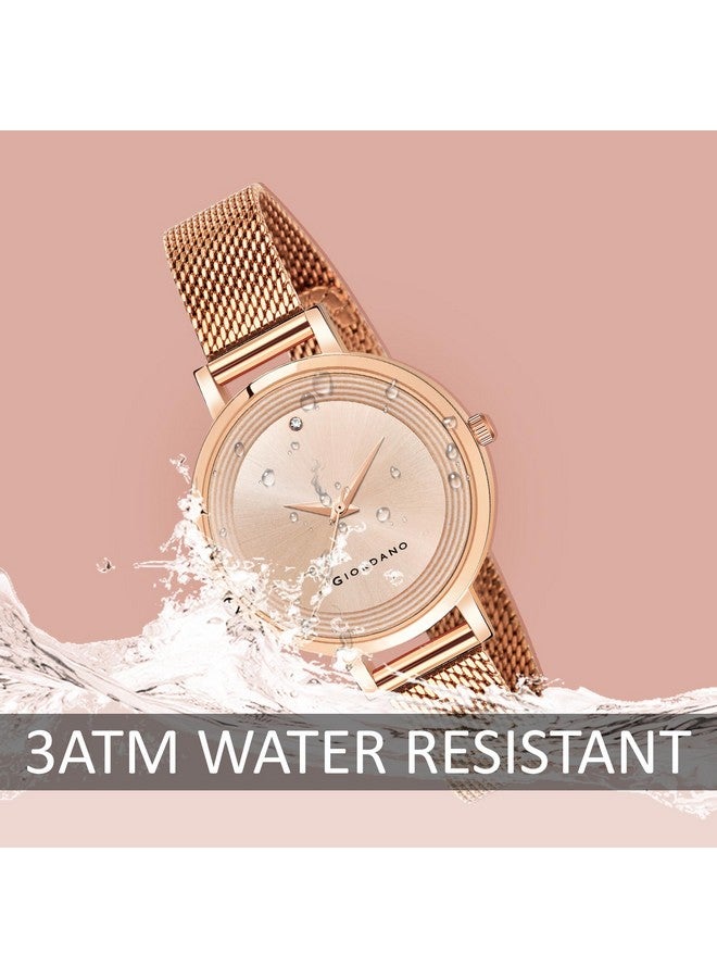 Giordano Fashionista Collection Stylish Analogue Watch for Women | Unique Design with Color Variant Mesh Metal strap | Ladies Wrist Watch to Compliment Your Look Ideal Gift for Women’s |Girls - GD4067 - Image 5