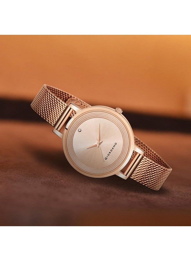 Giordano Fashionista Collection Stylish Analogue Watch for Women | Unique Design with Color Variant Mesh Metal strap | Ladies Wrist Watch to Compliment Your Look Ideal Gift for Women’s |Girls - GD4067 - Image 4