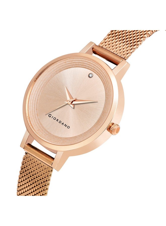 Giordano Fashionista Collection Stylish Analogue Watch for Women | Unique Design with Color Variant Mesh Metal strap | Ladies Wrist Watch to Compliment Your Look Ideal Gift for Women’s |Girls - GD4067 - Image 3