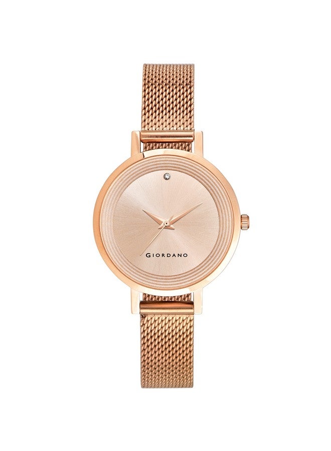 Giordano Fashionista Collection Stylish Analogue Watch for Women | Unique Design with Color Variant Mesh Metal strap | Ladies Wrist Watch to Compliment Your Look Ideal Gift for Women’s |Girls - GD4067 - Image 1