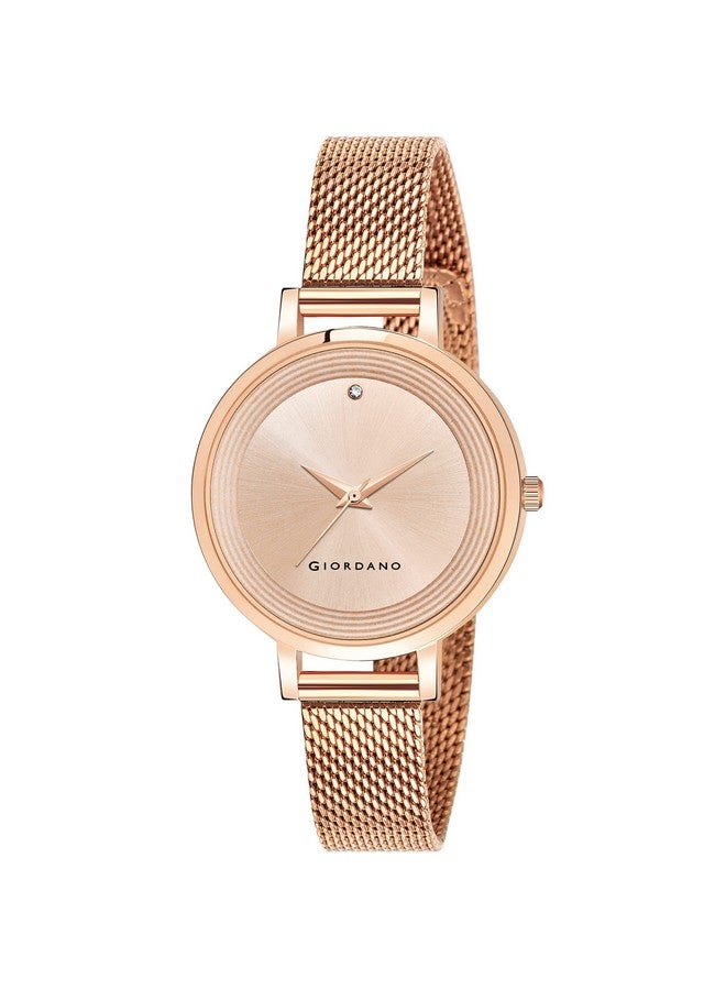 Giordano Fashionista Collection Stylish Analogue Watch for Women | Unique Design with Color Variant Mesh Metal strap | Ladies Wrist Watch to Compliment Your Look Ideal Gift for Women’s |Girls - GD4067 - Image 2