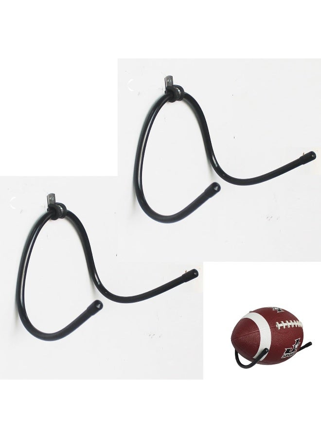 YYST Football Wall Mount Football Wall Rack Holder Display Storage Rack Black-No Ball Included - Image 2