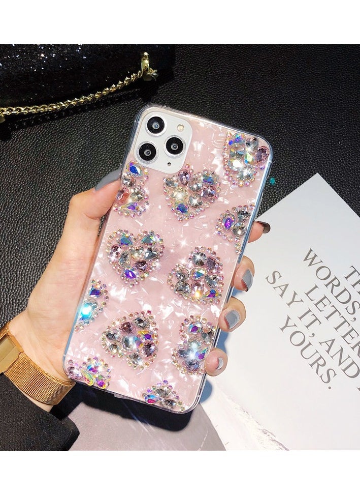 Miluraining - Case for iPhone 13 Pro Max case, Diamond Luxurious sparkling phone case with heart patterm, Case Compatible with iPhone 13 Pro Max, Anti-Scratch Phone Fashion Cover Women Girls - Image 1