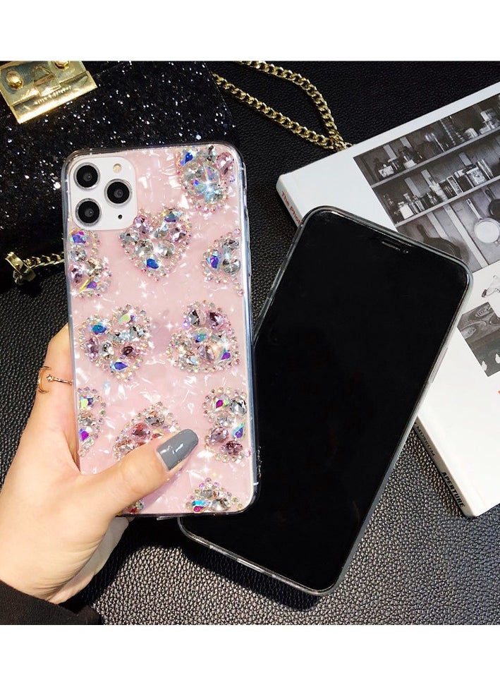 Miluraining - Case for iPhone 13 Pro Max case, Diamond Luxurious sparkling phone case with heart patterm, Case Compatible with iPhone 13 Pro Max, Anti-Scratch Phone Fashion Cover Women Girls - Image 1