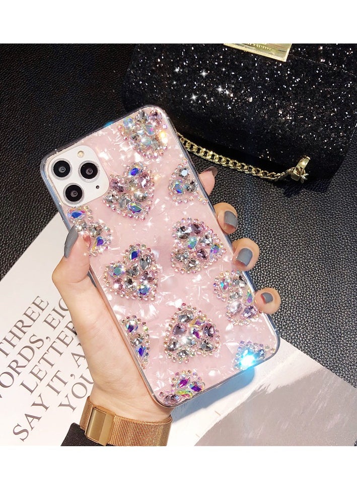 Miluraining - Case for iPhone 13 Pro Max case, Diamond Luxurious sparkling phone case with heart patterm, Case Compatible with iPhone 13 Pro Max, Anti-Scratch Phone Fashion Cover Women Girls - Image 1