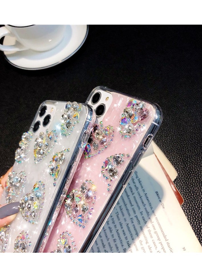Miluraining - Case for iPhone 13 Pro Max case, Diamond Luxurious sparkling phone case with heart patterm, Case Compatible with iPhone 13 Pro Max, Anti-Scratch Phone Fashion Cover Women Girls - Image 1