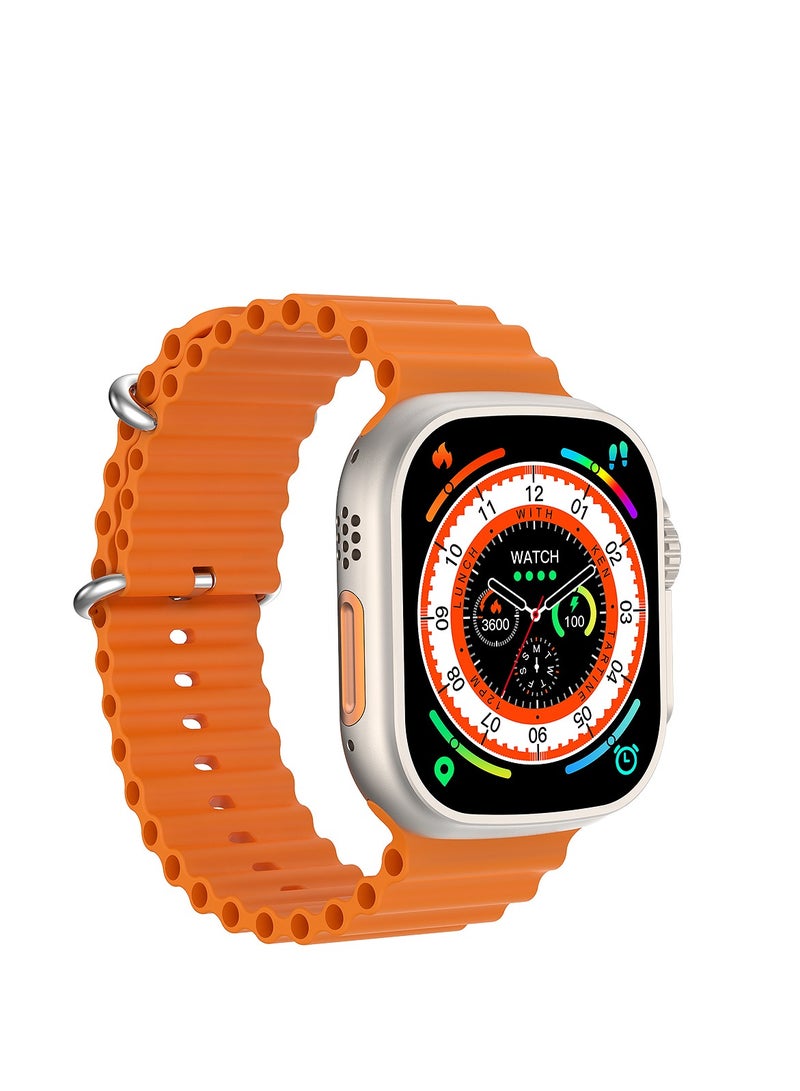 AROAQ W68 Plus Sport Fitness Smart Watch Bracelet Style in Orange with Wireless Charging - Image 1