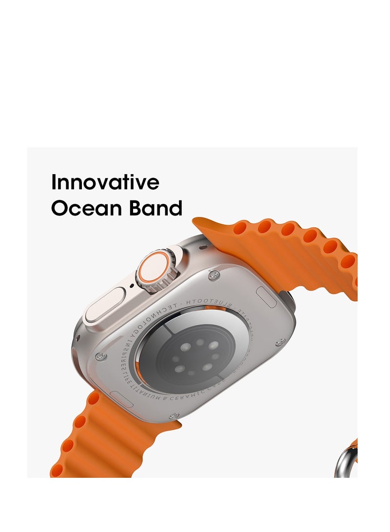 AROAQ W68 Plus Sport Fitness Smart Watch Bracelet Style in Orange with Wireless Charging - Image 5