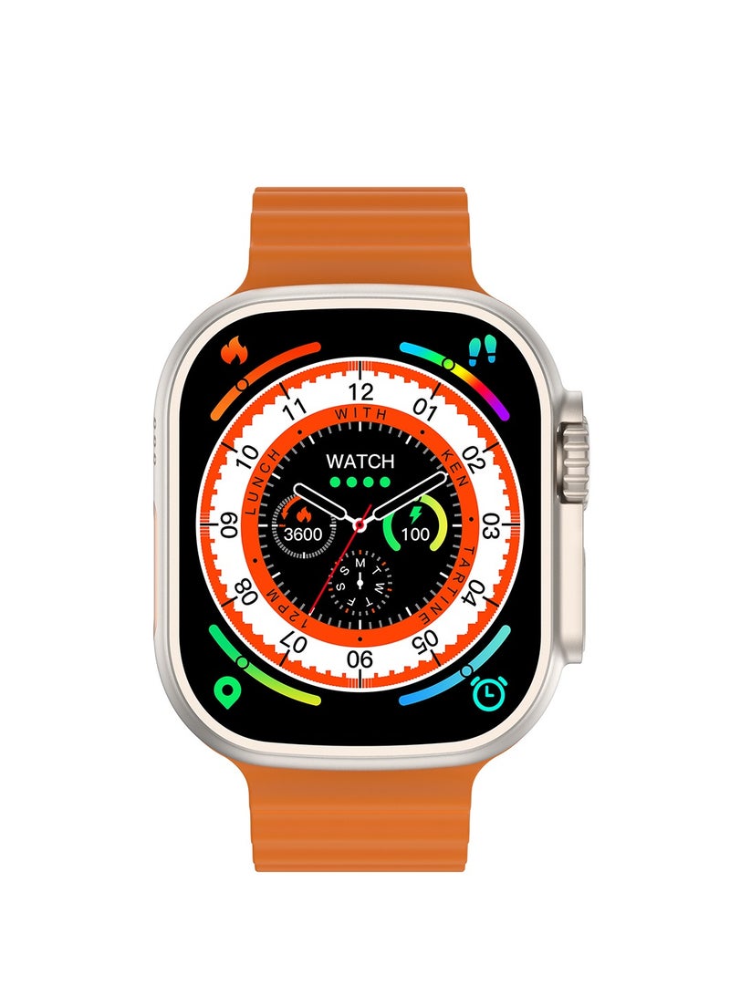 AROAQ W68 Plus Sport Fitness Smart Watch Bracelet Style in Orange with Wireless Charging - Image 3