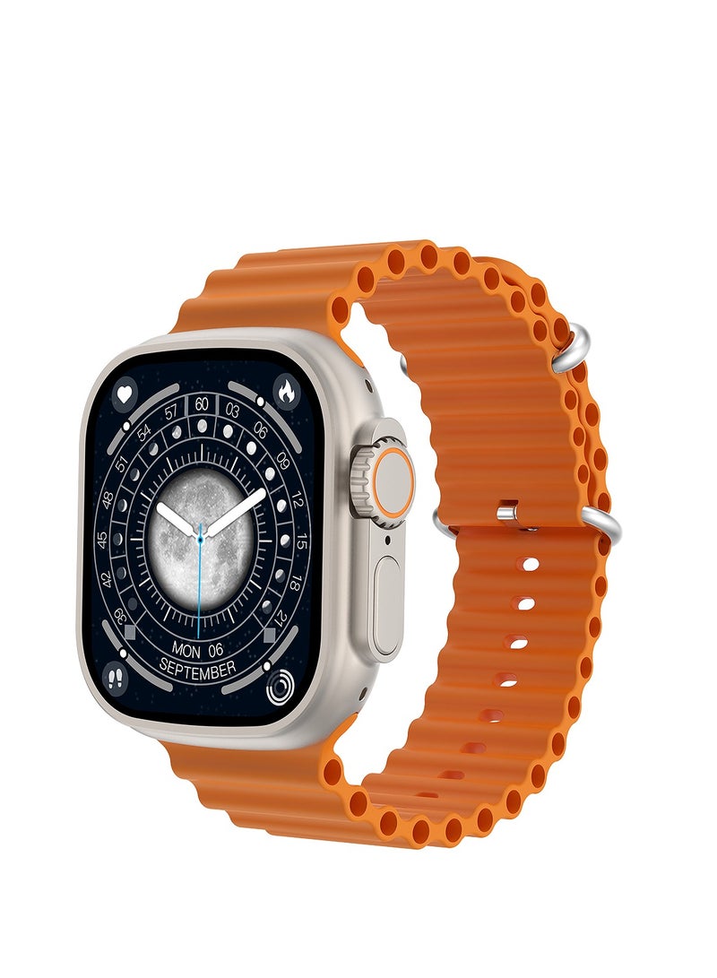 AROAQ W68 Plus Sport Fitness Smart Watch Bracelet Style in Orange with Wireless Charging - Image 2