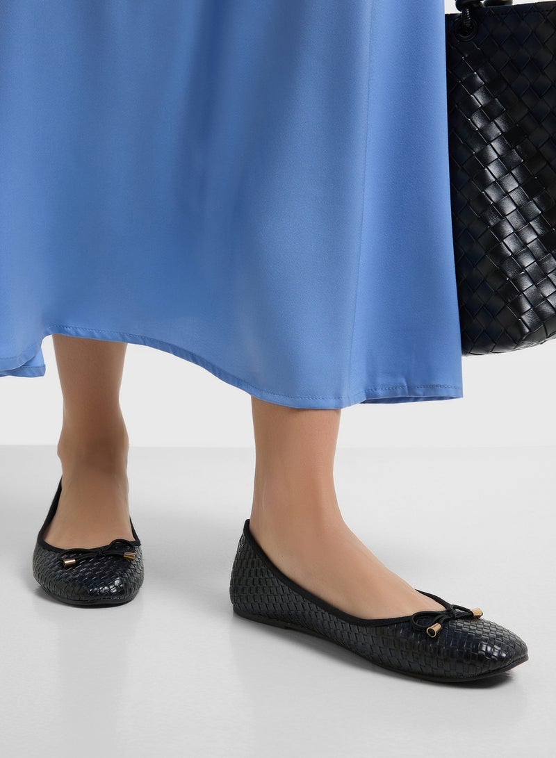 Spot-On Woven Detail Ballerina  - Image 5