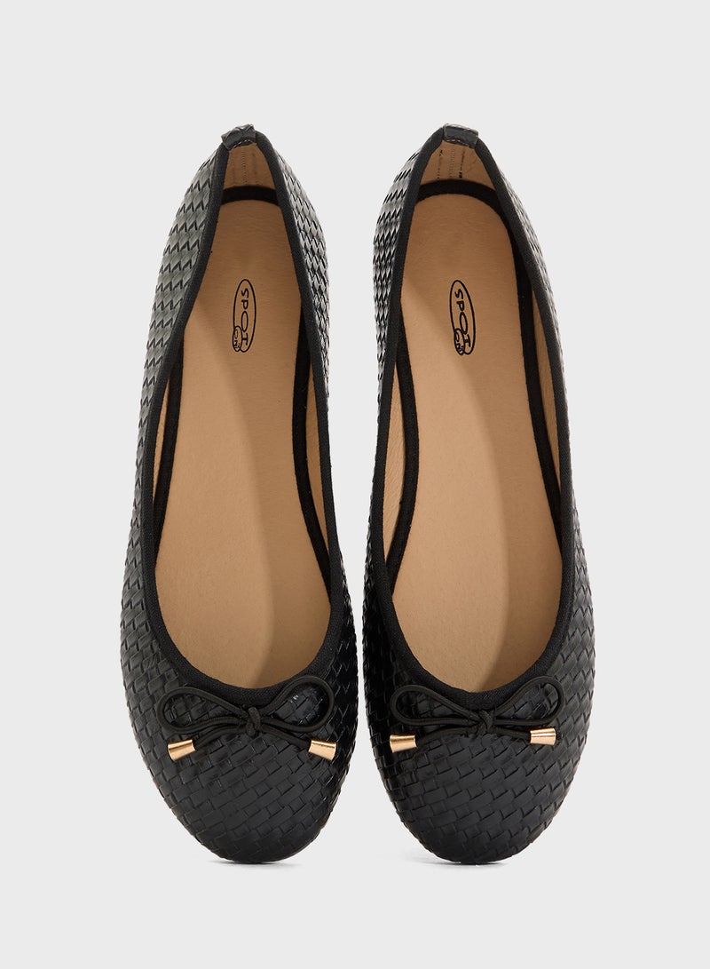 Spot-On Woven Detail Ballerina  - Image 4
