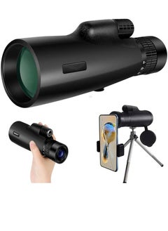 GENNEXT Telescope Monocular Waterproof High Definition Telescope Spotting Scope Phone Photography Adapter For Bird Watching Scenery Black  - Image 1