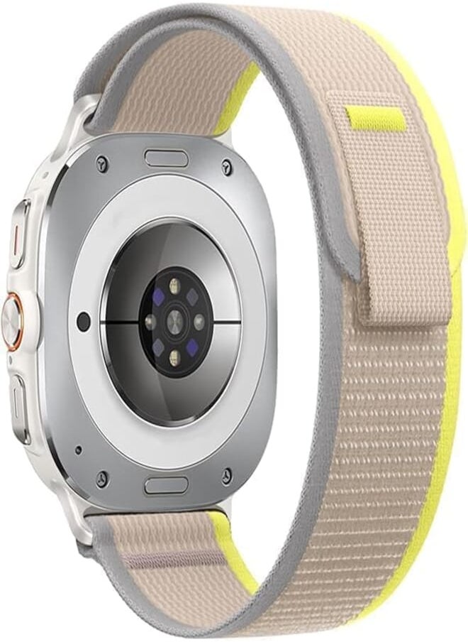 Generic Trail Loop Strap for Samsung Galaxy Watch 7 Ultra 47mm Nylon Sport No Gap Strap for Galaxy Watch 7 Ultra 47mm Wristband for Men (Yellow & Lead) 