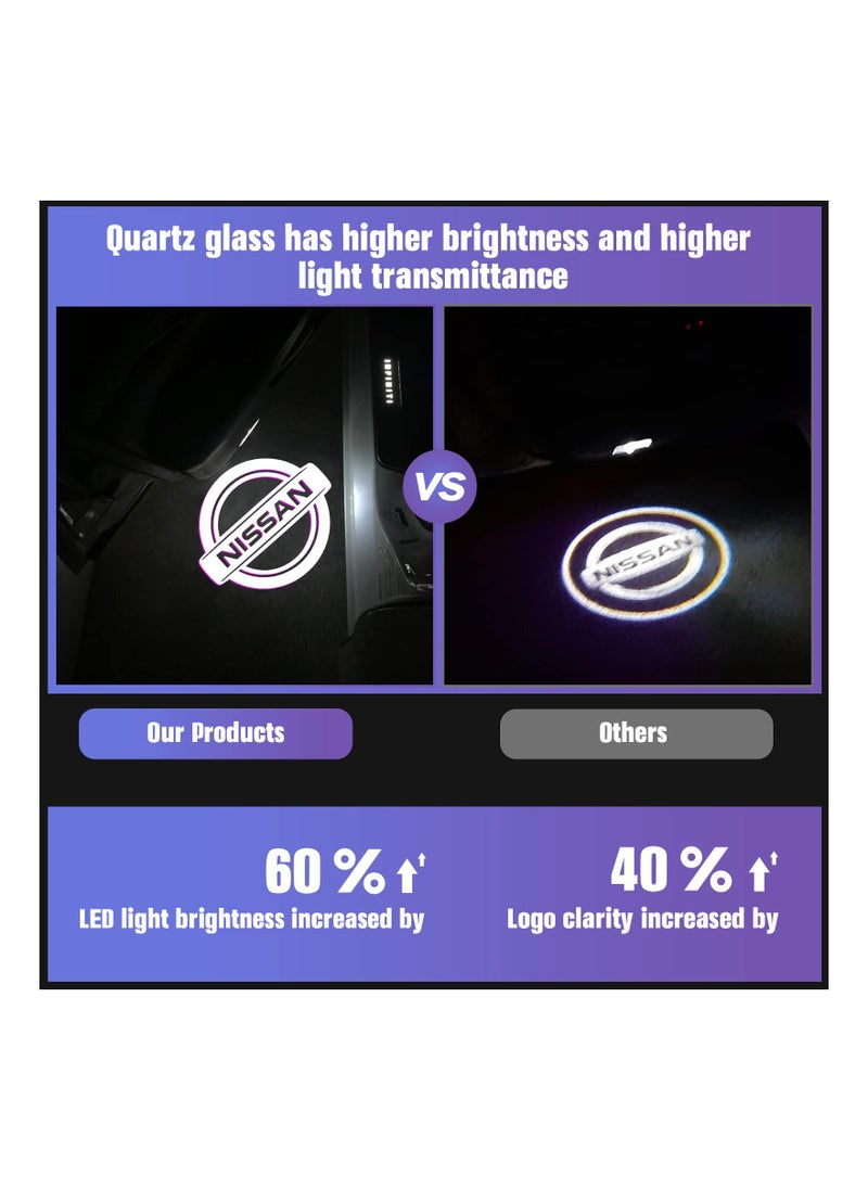 SYOSI 2PCS No Fade LED Car Lights LED Welcome Lights Car Door Logo Projection Lights Eye-Catching Car Door Logo Displays Car Door Light Logo Compatible with Altima Maxima Armada Titan Quest Pathfinder TERRA  - Image 2