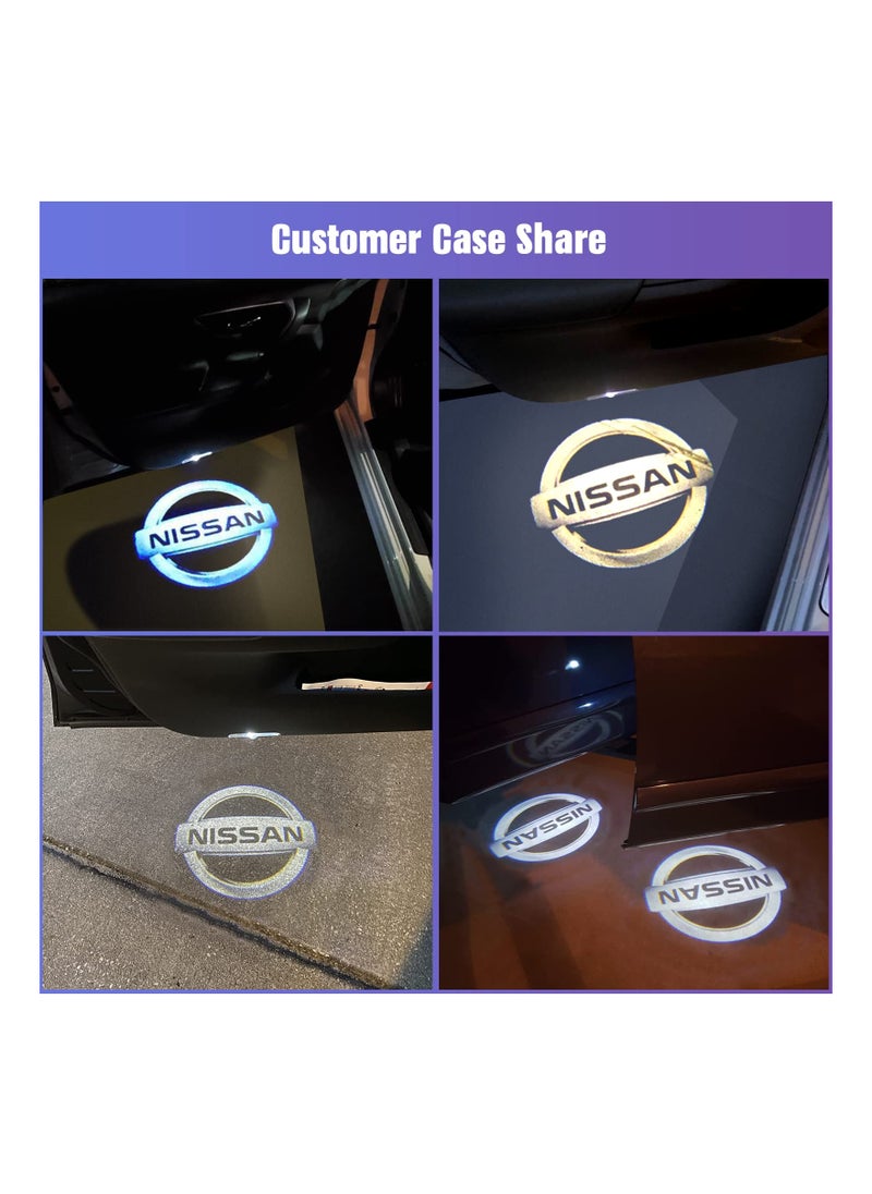 SYOSI 2PCS No Fade LED Car Lights LED Welcome Lights Car Door Logo Projection Lights Eye-Catching Car Door Logo Displays Car Door Light Logo Compatible with Altima Maxima Armada Titan Quest Pathfinder TERRA  - Image 3