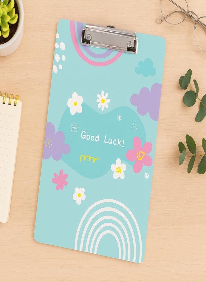 Articious Clipboard Drawing, Writing, Exam Board with Clip (Size - 24x36 cm) Sturdy, Lightweight for Office, School, College - Good Luck - Image 1