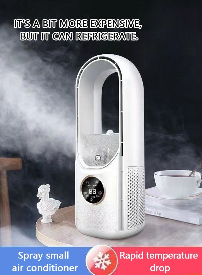 مروحة برجية مزودة بمؤقت رقمى 6 ساعات، مع وظيفة ترطيب، تحكم عن بُعد، 3 اوضاع تبريد، مؤشر قوية وموفرة للطاقة، مناسبة للمنزل ، LED ضوئي والمكتب - باللون الأبيض - Image 3