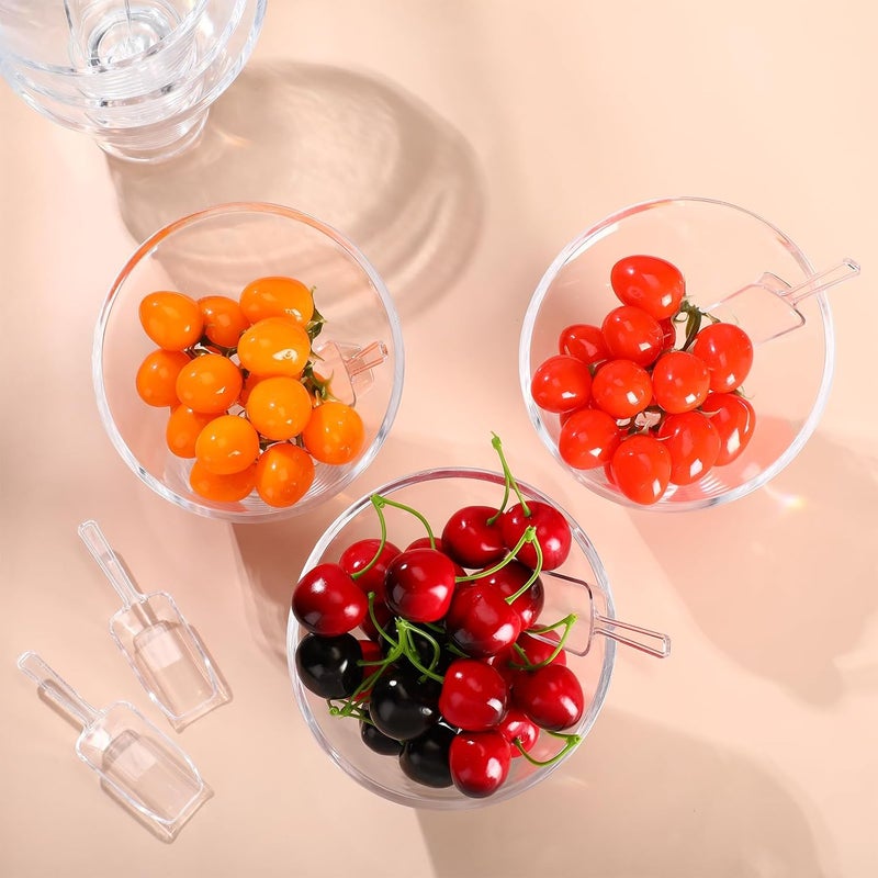 Sawysine 12 Pcs Acrylic Clear Serving Bowls with Plastic Kitchen Scoops Salad Serving Bowls Popcorn Scoops Angled Candy Bowl for Salad Cooking Parties19 oz - Image 4