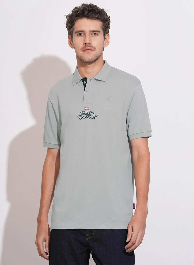 بيينغ هيومان Men Avengers Printed Polo Collar T-shirt