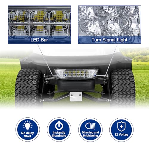 WEKANI Upgrade Golf Cart Headlight Kit with Bumper for Club Car Precedent 2004-UP, Golf Cart Front LED Light Kit Replacement 12V for Club Car Precedent - Image 2