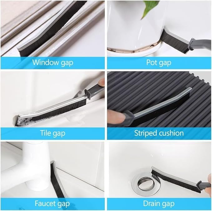 ZUNBELLA Gap Cleaning Brush, Hard Bristle Crevice Cleaning Brush Tool for House, Multifunctional Dead Corner Cleaning Brush for Tiles, Sliding Window, Bathroom, Kitchen, Toilet- (Pack of 7)- Ur- 774 - Image 2