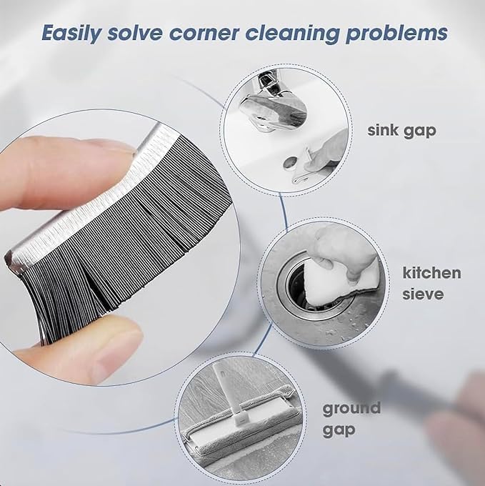 ZUNBELLA Gap Cleaning Brush, Hard Bristle Crevice Cleaning Brush Tool for House, Multifunctional Dead Corner Cleaning Brush for Tiles, Sliding Window, Bathroom, Kitchen, Toilet- (Pack of 7)- Ur- 774 - Image 5