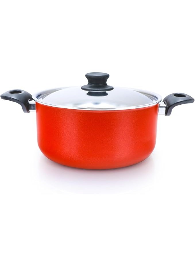 تروفال طقم اواني طهي مكون من 13 قطعة، لون احمر، ألومنيوم، غير لاصق - Image 2